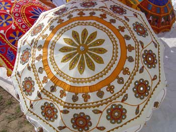 Decorative indian Umbrella Mustard Floral